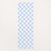Pastel Blue White Wavy Checkerboard Pattern Yogamat (Voorkant)