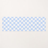 Pastel Blue White Wavy Checkerboard Pattern Yogamat (Voorkant (horizontaal))