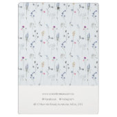 Pastel Blue Wilde Waterverf Crest Monogram Klembord (Achterkant)