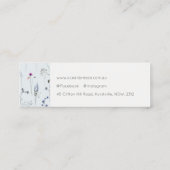 Pastel Blue Wilde Waterverf Crest Monogram Mini Visitekaartje (Achterkant)