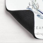 Pastel Blue Wilde Waterverf Crest Monogram Muismat (Hoek)