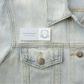 Pastel Blue Wilde Waterverf Crest Monogram Naamplaatje (In situ)