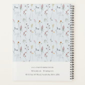Pastel Blue Wilde Waterverf Crest Monogram Planner (Achterkant)