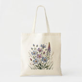 Pastel Blue Wildflowers – Minimalist Botanical Tote Bag (Voorkant)
