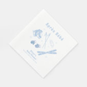 Pastel Blue Winter Après Bébé Ski Boy Baby Shower  Servet (Hoek)