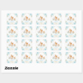 Pastel Blue Woodland Animals Baby shower Favors Vierkante Sticker (Vel)