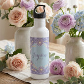 Pastel Blue Yellow And Pink Custom Daisy Waterfles