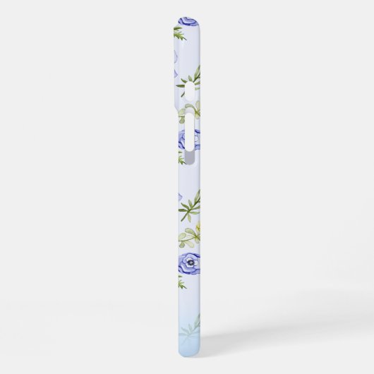 Pastel Blue Yellow Floral Greeneral Pattern Custom iPhone Hoesje (Linkerkant)