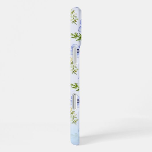 Pastel Blue Yellow Floral Greeneral Pattern Custom iPhone Hoesje (Rechterkant)