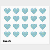 Pastel Blue Yellow Simple Made Love Heart Shape Hart Sticker (Vel)