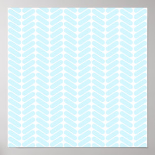 Pastel Blue Zigzag Pattern geïnspireerd door Knit Poster