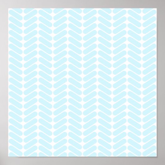 Pastel Blue Zigzag Pattern geïnspireerd door Knitt Poster (Voorkant)