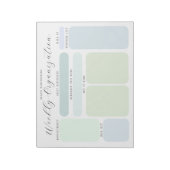 Pastel Blues en Greens Custom Weekly Organisatie Notitieblok (Linkerzijde)