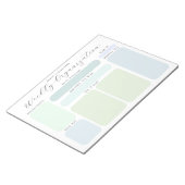 Pastel Blues en Greens Custom Weekly Organisatie Notitieblok (Schuin)