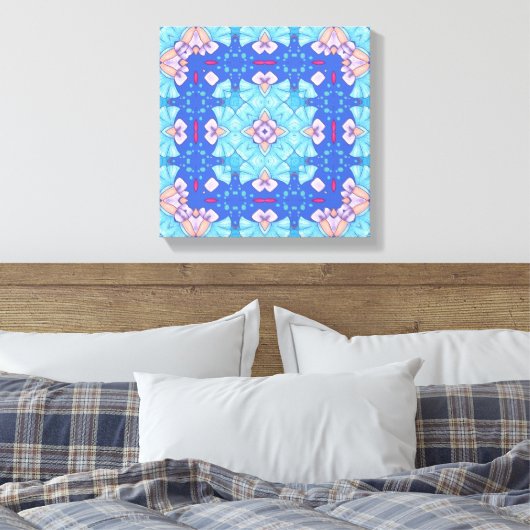 Pastel Blues Serenity Abstract Home Wall Art Canvas Afdruk (Insitu (Slaapkamer))