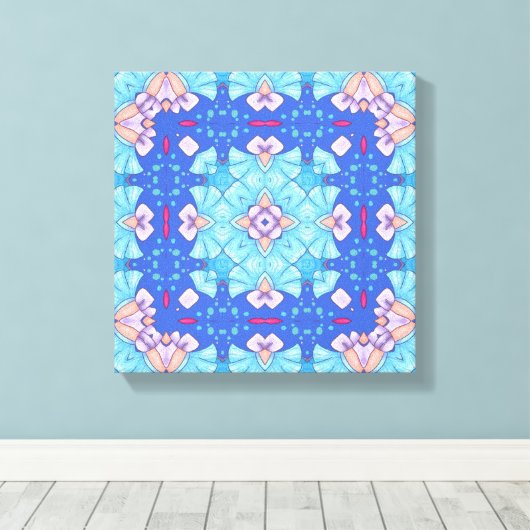 Pastel Blues Serenity Abstract Home Wall Art Canvas Afdruk (Insitu (Houten vloer))