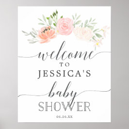 Pastel Blush Baby shower Welkomstteken Poster