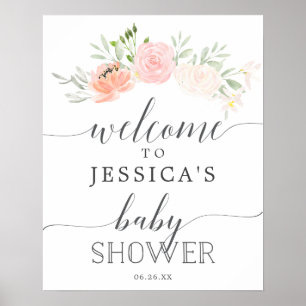 Pastel Blush Baby shower Welkomstteken Poster