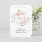 Pastel Blush Baptisme Invitation Kaart (Staand voorkant)