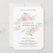 Pastel Blush Baptisme Invitation Kaart (Voorkant)