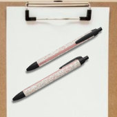 Pastel Blush Bloemen Aangepaste Naam Botanische Pr Zwarte Inkt Pen