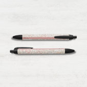 Pastel Blush Bloemen Aangepaste Naam Botanische Pr Zwarte Inkt Pen