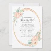 Pastel Blush Bloemen Baby of Vrijgezellenfeest per Kaart (Voorkant)