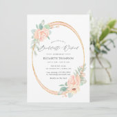 Pastel Blush Bloemen Geometrische Bachelorette Wee Kaart (Staand voorkant)