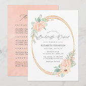 Pastel Blush Bloemen Geometrische Bachelorette Wee Kaart (Voorkant / Achterkant)