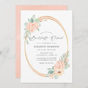 Pastel Blush Bloemen Geometrische Bachelorette Wee Kaart