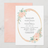 Pastel Blush Bloemen Geometrische repetitie Diner Kaart (Voorkant / Achterkant)