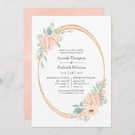 Pastel Blush Bloemen Geometrische repetitie Diner Kaart