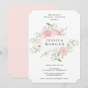 Pastel Blush Bridal Shower Invitation Kaart