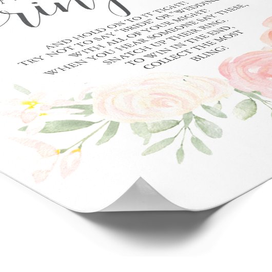 Pastel Blush Bruiloft Ring Spel Poster (Hoek)