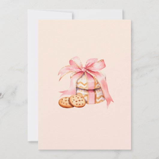 Pastel Blush Cookie Exchange Kerstfeest Kaart (Achterkant)