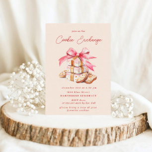 Pastel Blush Cookie Exchange Kerstfeest Kaart