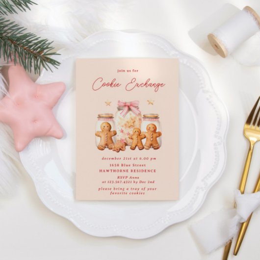 Pastel Blush Cookie Exchange Kerstfeest Kaart