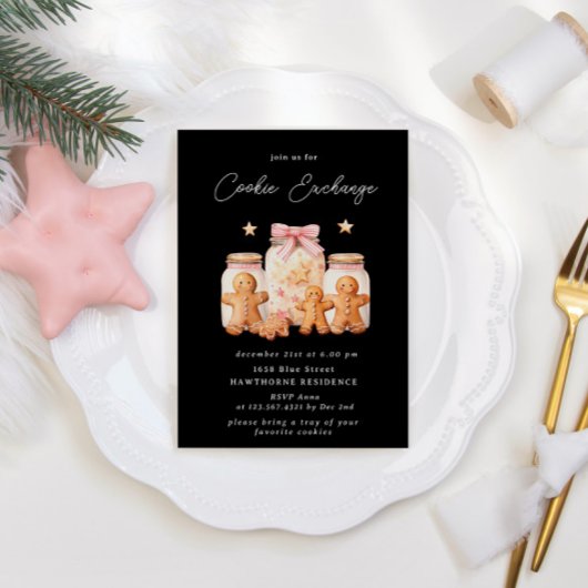 Pastel Blush Cookie Exchange Kerstfeest Kaart
