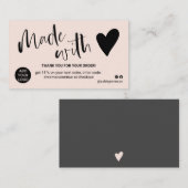 Pastel blush dank je liefde visitekaartje (Voorkant / Achterkant)