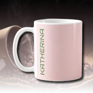 Pastel Blush Effen kleur Gepersonaliseerd Koffiemok