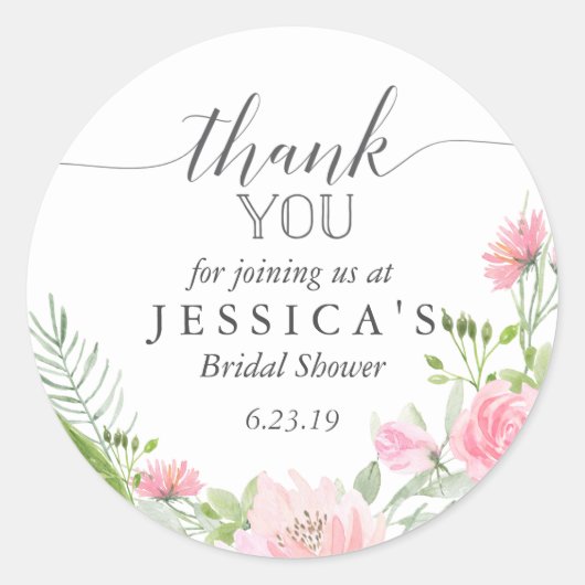 Pastel Blush Favor Sticker (Voorkant)