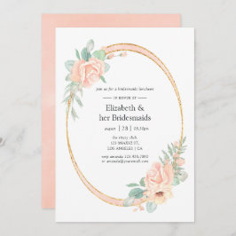 Pastel Blush Floral Geometric Bridesmaids Luncheon Kaart