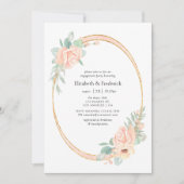 Pastel Blush Floral Geometric Engagement Party Kaart (Voorkant)