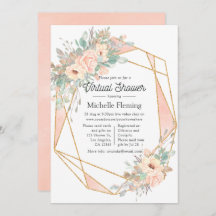 Pastel Blush Floral Geometric Virtual Shower