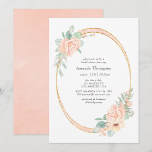 Pastel Blush Floral Geometric Vrijgezellenfeest Kaart