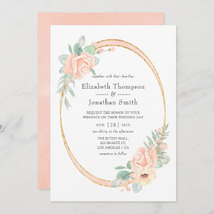 Pastel Blush Floral Geometric Weddenschap Kaart