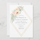 Pastel Blush Floral Geometric Weddenschap Kaart (Voorkant)