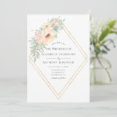 Pastel Blush Floral Geometric Weddenschap Kaart (Staand voorkant)