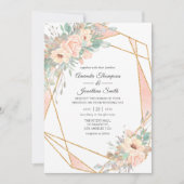 Pastel Blush Floral Geometric Weddenschap Kaart (Voorkant)