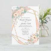 Pastel Blush Floral Geometric Weddenschap Kaart (Staand voorkant)
